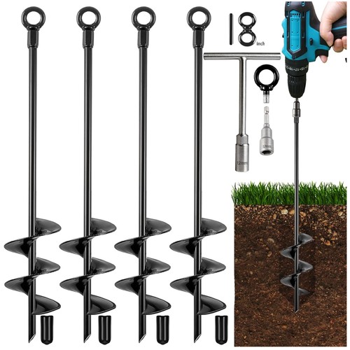 Black metal auger - auger, anchor