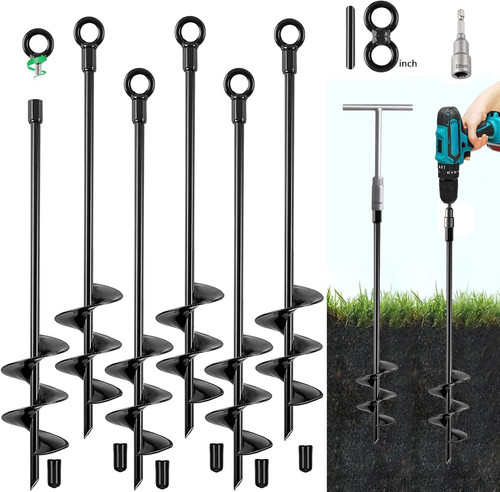 Ground anchors screw in - ground,